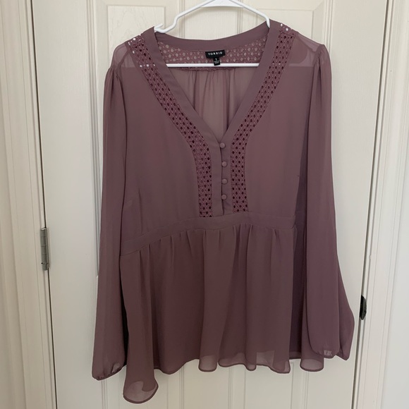 torrid Tops - Torrid sheer purple top torrid Tops - Torrid sheer purple top
